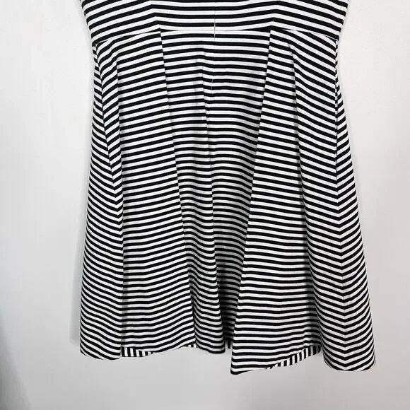 Kate Spade Saturday 00 Black White Pencil Striped Let Loose Fit and Flare Dress - Picture 8 of 13